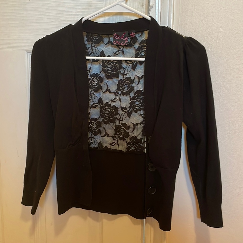 Black sheet back cardigan